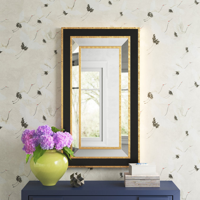 Etta Avenue™ Annaleigh Wooden Glamorous Beveled Distressed Full Length